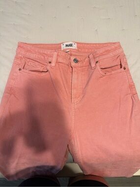PAIGE Pink Cropped Ankle Jeans